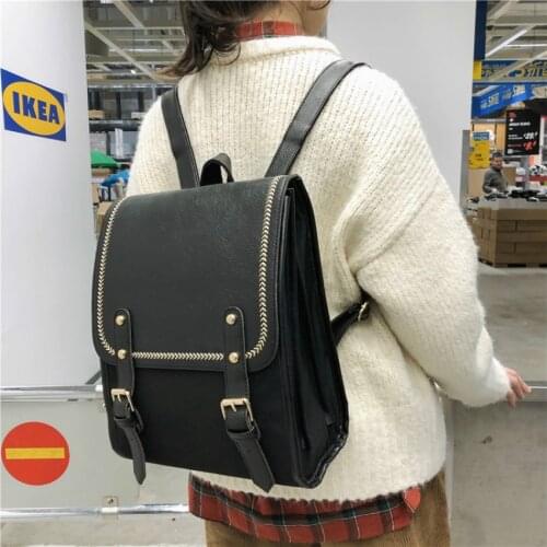 Womens Waterproof Backpack Female Pu Leather School Bag for Teenage Girls Fashion Backpack Leisure Shoulder Bags Sac A Dos 2020