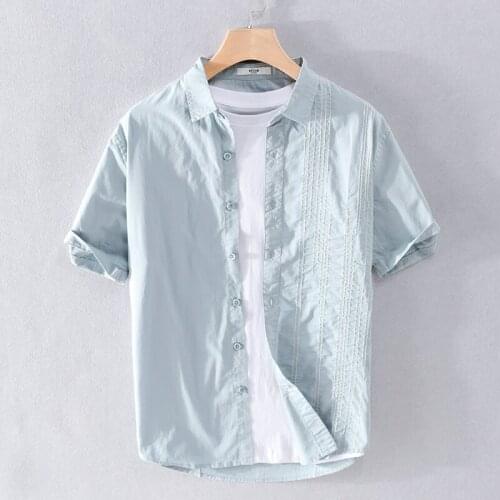 100% Cotton new style embroidery casual shirts men brand trendy comfortable shirt for men chemise camisa tops mens clothes