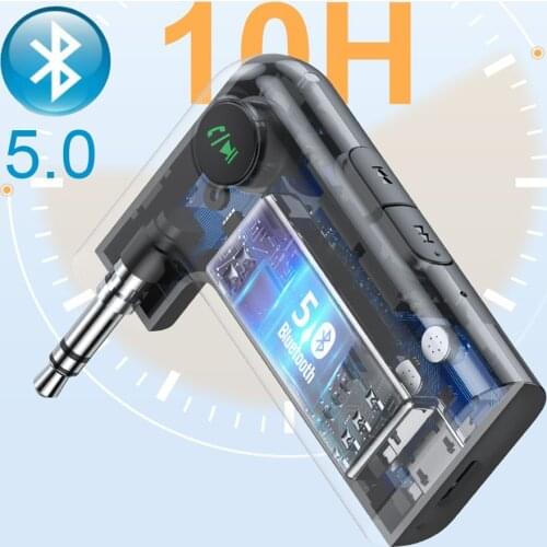 2021 Bluetooth Receiver 5.0 In-Car Handsfree aptX LL 3.5mm AUX Jack Wireless Audio Adapter for PC Headphones Microphone