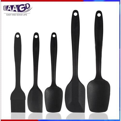 5Pcs/Set Silicone Spatula,Non-Stick Silicone Spatula Heat Resistant Flexible Rubber Spatula Scraper