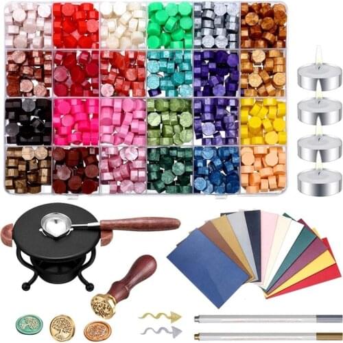 742PCS Sealing Wax Seal Beans Stamp Beads For Vintage Craft Envelope Wedding Wax Seal Ancient Sealing Wax Stamp Making Tools