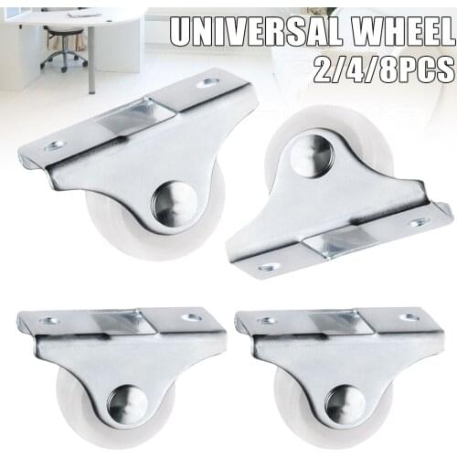 White Rail Fixed Casters Small 1-way Wheel Furniture Plastic Directional Wheel Wear-resistant Drop Shipping Ролики