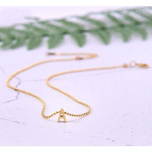 Fashion Stainless Steel Chain 26 Initial Pendant Necklace For Women Gold Color Letter Name Choker Femme Trendy Jewelry Gift 2021