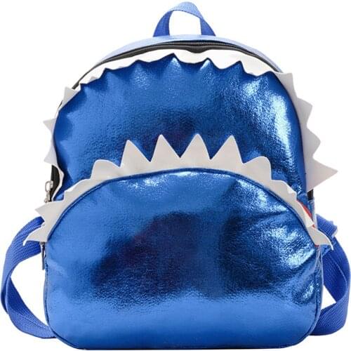 Children Cute Cartoon Shark Style Daypack School Bag Solid Color Backpack Wear-resistant Light Weighted Backpacks Satchel