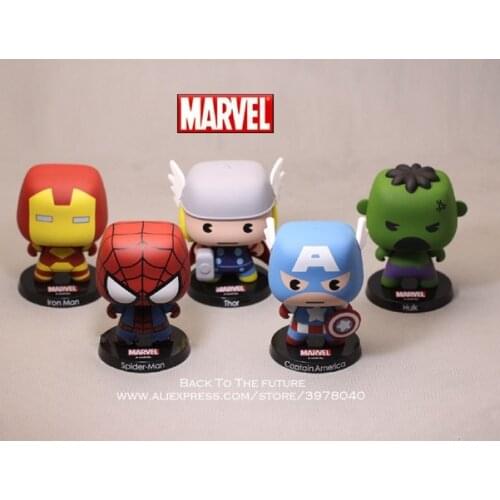 Disney Marvel Avengers Captain America Iron man hulk 8.5cm Action Figure Anime Mini Decoration PVC Collection Figurine Toy model