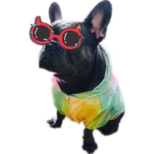French Bulldog Sun-proof Colorful Clothing Dog Waterproof Jacket Raincoat Small Dogs Schnauzer Pug Pet Coat Jacket Clothes YKC14