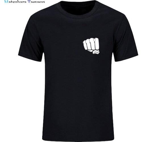 2021 Summer New Mens 100% Cotton O-Neck T-Shirt Strength Fist Printed Mens T-shirt Tops Tees Casual Men Clothing