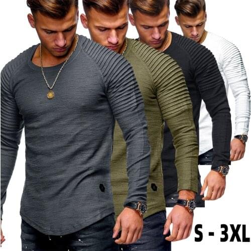 Autumn Plated Casual TShirts Men Slim Long Sleeve O Neck Male Pullover Knit Solid Hiphop Top Tee Shirt 2021 Clothes 4xl T-shirt