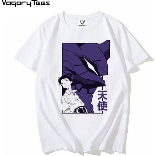 Japan Anime Evangelion eva shinji T Shirt Men Manga Unisex Streetwear T-shirt Casual Short Sleeve Oversized Tshirt Homme