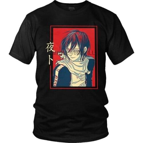 Noragami Tshirt Men Harajuku Tees Top 100% Cotton T Shirts Short Sleeve Yato Nico Mafumafu Iki Hiyori Yukine God Manga T-shirt