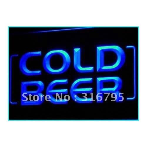 I348 Cold Beer Bar Pub Club OPEN NEW LED Neon Light Light Signs On/Off Switch 20+ Colors 5 Sizes