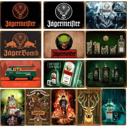 Jagermeifter Retro Metal Signs Whisky Belgium Beer Tin Sign Wall Plaques Decor Retro Man Cave Modern Home Bar Decoration Poster
