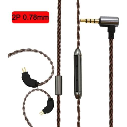 0.78 2pin Upgrade Cable For Weston 1964 UE3X UE18 W4R UM3X Es5 TFZ 0 X6 IM2 earphone 3.5mm Mobile Phone Headset Cable with Mic