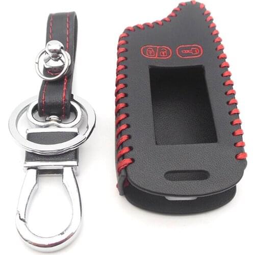 5 Buttons Leather Key Cover Case For Tomahawk TZ9010 TZ9030 LCD Remote Only Tomahawk TZ9010 Two Way Car Alarm handmade