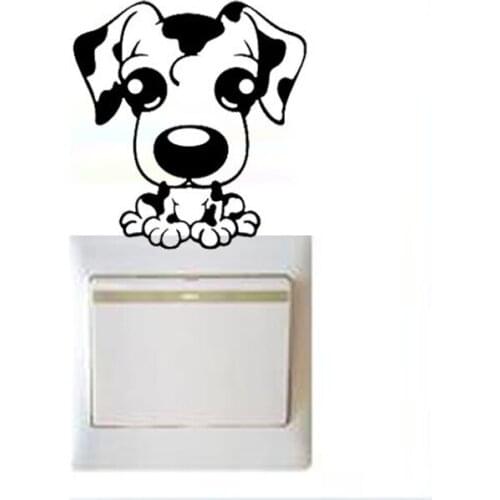 KUCADA spots dog switch sticker mural art decal wall sticker home decor diy wallpaper WP1415 black