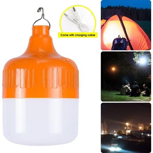 Hanging LED Emgergency Light Camping Lantern USB Rechargeable Night Market Lamp Wireless Portable Outdoor BBQ Camping Light Bulb