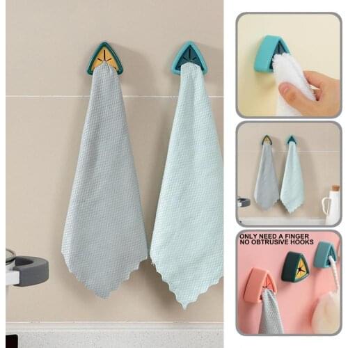 Portable 4Pcs/Set Attractive Punch-free Multi-use Tower Hook Long Lasting Towel Holder Space-saving for Dorm