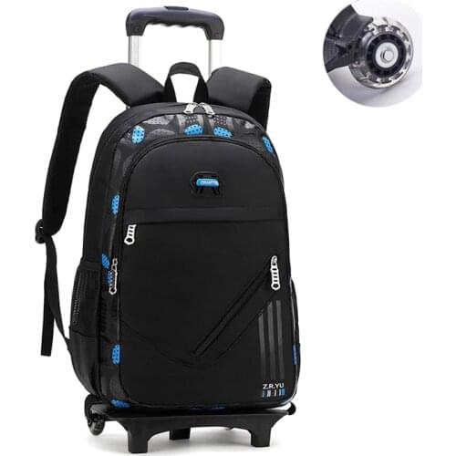 Rolling Backpack Wheeled bag with 2 Wheels Elementary Students Trolley Bag Primary School Book Bag with Small Bag