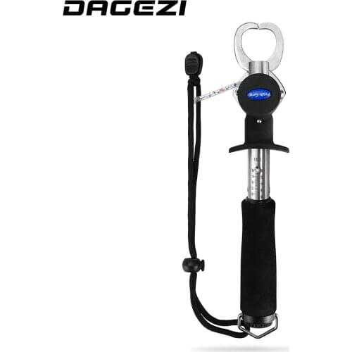 DAGEZI Stainless Steel Fish Grip With Scale 15KG Max Power Fishing Tackle EVA Handle Fish Lip Control Fishing Grip