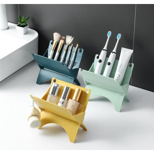 Bathroom Foldable Drain Storage Rack Toilet Sink Shelf Household Wash Skin Care Product Storage Shelf