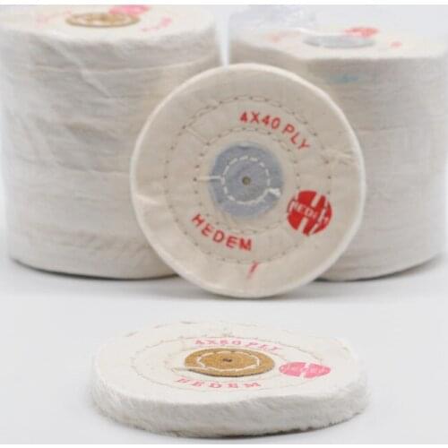Dental Lab White Polishing Cloth Round Flannel Wheel 40/50 Layers 4 inches