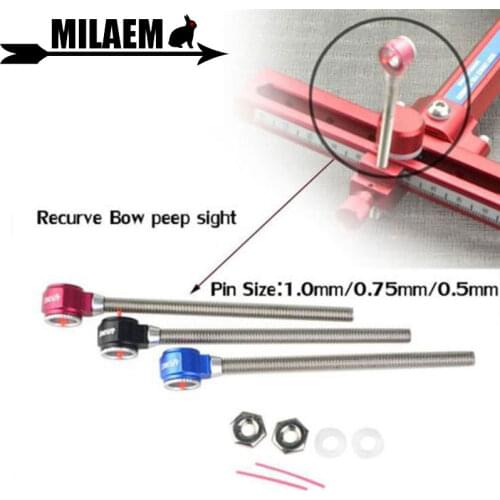 Archery Recurve Bow Sight 1.0/0.5/0.75 Optical Fiber Sight Pin High Translucent Acrylic Outdoor Sports Shooting Accessories
