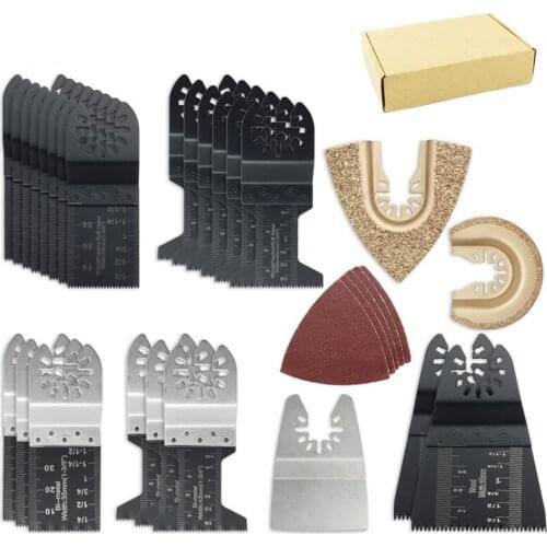 32PCS Carbide/Diamond Oscillating Saw Blades For Wood PVC Tile Prorous Concrete Cement Ceramics Cutting Woodworking tools