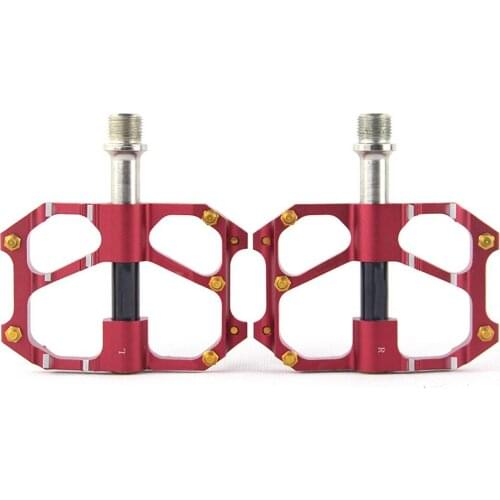 Bicycle Pedals 9/16-inch Universal Ultra-wide Aluminum Alloy MTB Flat Pedal with 5 Removable Anti-Skid Nails Bike Accessories