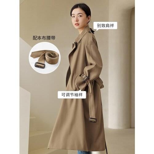 Windbreaker womens middle long British style 2021 spring Autumn New Korean loose temperament goddess style