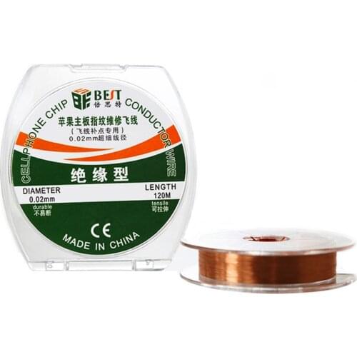 1Pcs BST Ultrafine 0.02mm*120m IPhone Motherboard Fingerprint Maintenance Insulation Fly Line Mobile Phone Repair Welding Wire