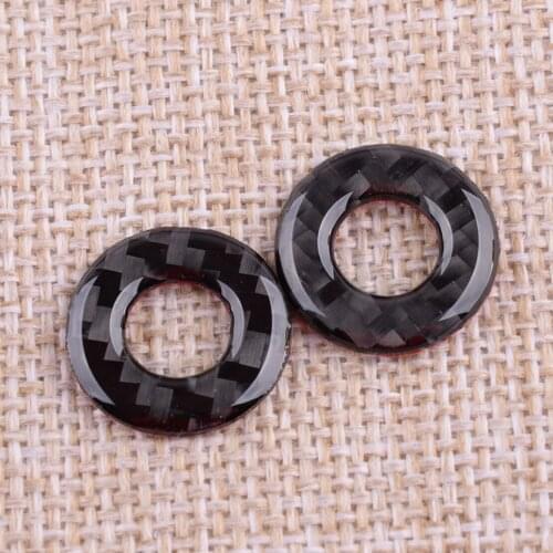 2pcs Car Interior Door Lock Cover Trim Carbon Fiber Accessories Fit for Dodge Challenger 2008 2009 2010 2011 2012 2013 2014