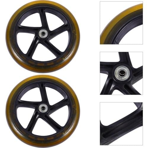 2pcs Mute Scooter Replacement Wheels High Elastic 180mm PU Replacement Wheels