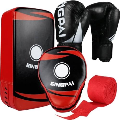MMA Boxing Gloves+target+hand wraps 4 pieces one set Men/Women Sandbag/Taekwondo/Fight/Boxe De Luva Training Sports Equipments