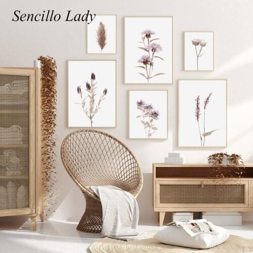 Flower Plant Canvas Painting Botanical Poster Nordic Wall Art Floral Print Scandinavian Design Picture Simplicity Home Decor