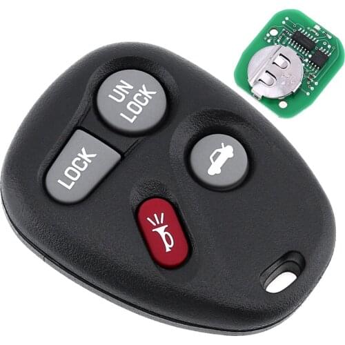 4 Buttons Keyless Entry Remote Key Fob KOBLEAR1XT 10443537 Fit for Chevrolet Monte Carlo / Impala 2001 2002 2003 2004 2005