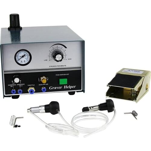 Double Head Pneumatic Engraving Machine Pneumatic Reel Bead Edge Machine Manual Engraving Machine Jewelry Tools 110V 220V