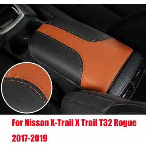 Car interior PU armrest box armrest box mat for Nissan X-Trail X Trail T32 Rogue 2017-2019 2018 Car Styling