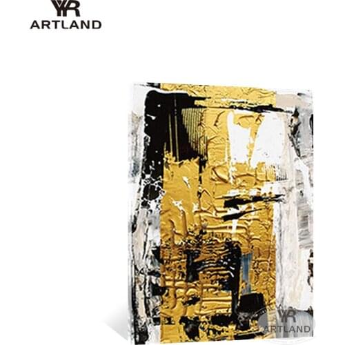 Quadro pictures on the wall Handmade canvas oil painting abstract yellow landscape hanging poster for living room Entrance