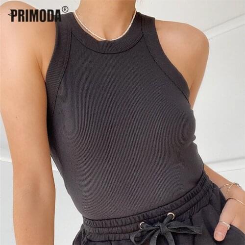 O-neck Tank Tops Casual Basic Women Tees Shirts 2021 Summer Color Patchwork Vest Bodycon Sleeveless T-shirt Knitted Cami PR1631G