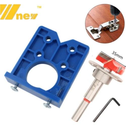 35mm Hinge Hole Drilling Guide Locator Hinge Drilling Jig Drill Bits Woodworking Door Hole Opener Cabinet Accessories Tools