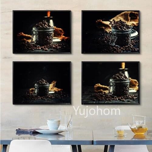 Wall Art Pictures for Living Room Modern Home Decor Coffee Beans Coffee Cup Canvas Painting Decorative Nordic Poster and Prints