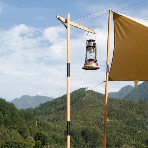 Outdoor camping light stand Solid wood camping light stand retro tent lantern kerosene lamp camp light stand