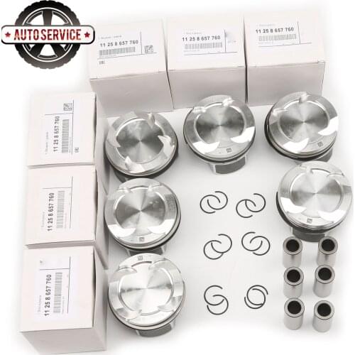 6Pcs STD 82MM 22MM Pistons Assembly 11258623260B58 For BMW M140i M240i 340i xDrive M 440i xDrive 640i xDrive M 740Li xDrive 540i