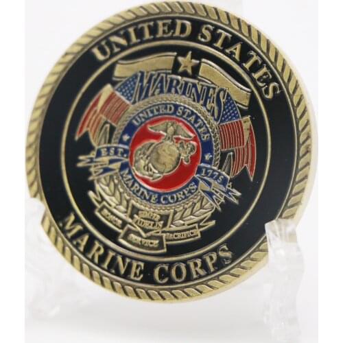 Five U.S. Army Coins American Eagle Marine Corps Commemorative Coin Doge Coin Loyal War Dog Badge Collection Home Decoration