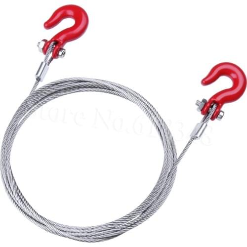 RC Crawler Steel Rope with Tow Hook for 1/10 Axial SCX10 90026 TAMIYA CC01 RC4WD D90 D110 TF2 Climbing Car Trailer Accessories