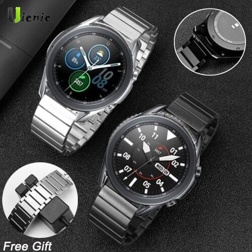 For Samsung galaxy watch 3 45mm 41mm Band Active 2 Stainless Steel 22MM 20MM Watch Strap Bracelet Metal Watchbands With Tool