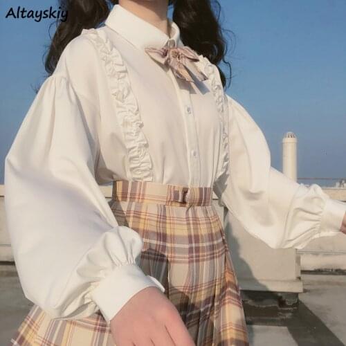 Shirts Women Japanese Style Lolita Kawaii Preppy Students Spring Sweetie Costume Schoolgirls Loose Comfortable Popular Spring