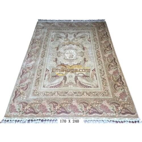 Handmade knot Persian traditional wool and silk carpet handmade red carpet