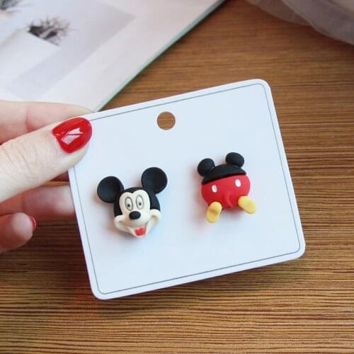 Disney Mickey Minnie Earrings Cartoon Pooh Stomachache Cute Dumbo Earring Toys for Girls Baby Dolls Cosmetic Accessories Jewelry