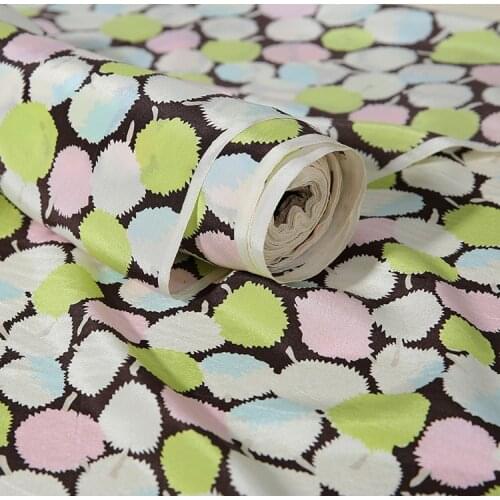 1 Meter Silk Crepe De Chine Fabric, Colored Leaf Anti-wrinkle Worm Shirt Custom Fabric